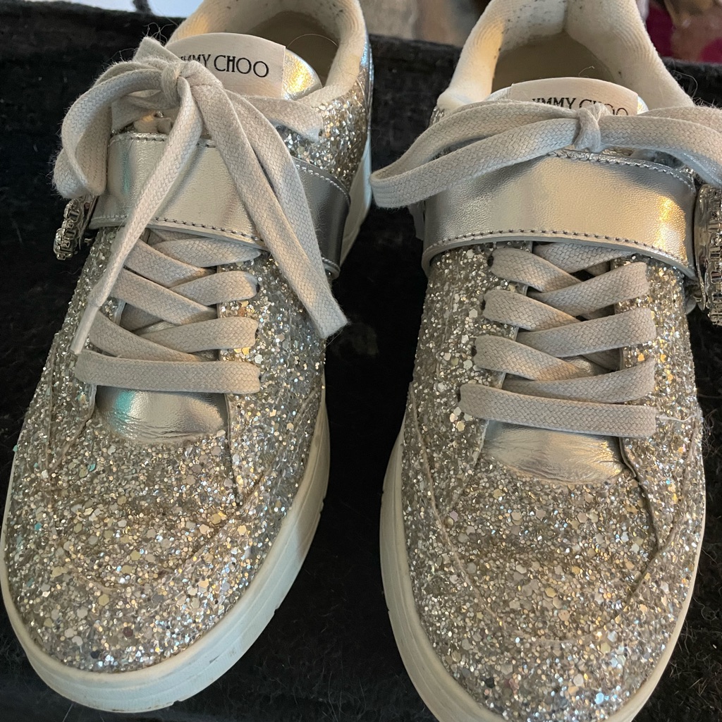Jimmy Choo Osaka Glitter Tennis Shoes